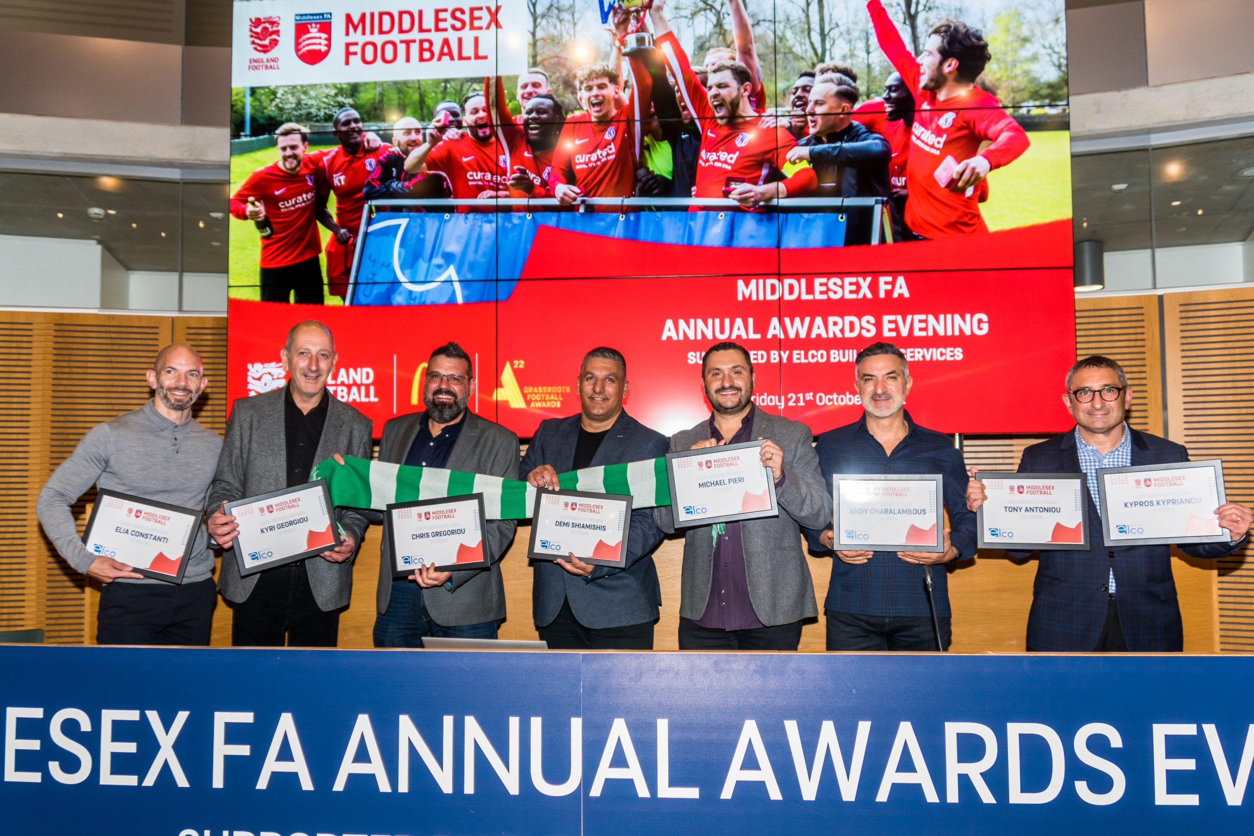 Middlesex FA long service awards for Omonia Youth FC coaches