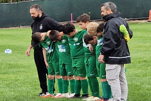 Omonia Youth FC U10 White observing a minute's silence
