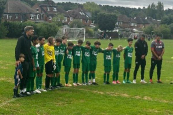 Omonia Youth FC U12 Gold observing a minute's silence