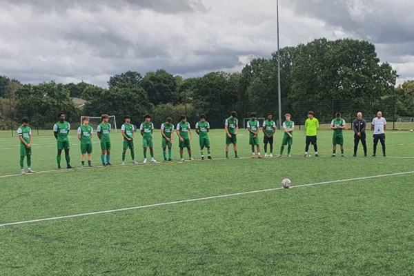 Omonia Youth FC U18 White observing a minute's silence